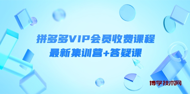 某社群·拼多多VIP会员收费课程，最新集训营+答疑课-价值3299元￼-博学技术网