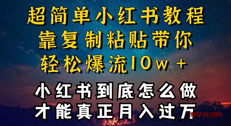 小红书博主到底怎么做，才能复制粘贴不封号，还能爆流引流疯狂变现，全是干货-博学技术网