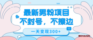 最新男粉变现，不擦边，不封号，日入300+（附1360张美女素材）-博学技术网