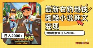 最新右豹地铁跑酷小说推文变现，日入2000+（附1058G素材）-博学技术网
