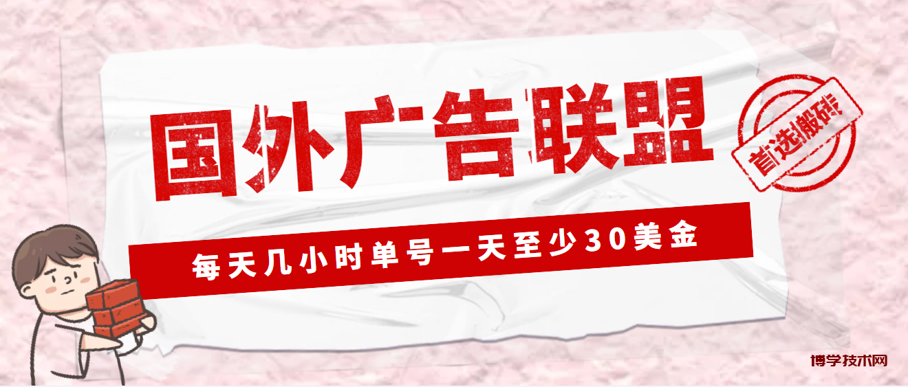 外面收费1980最新国外LEAD广告联盟搬砖项目，单号一天至少30美金(详细教程)-博学技术网