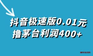 抖音极速版0.01元撸茅台，一单利润400+-博学技术网