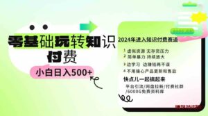 （9505期）0基础知识付费玩法 小白也能日入500+ 实操教程-博学技术网