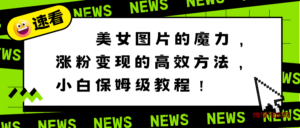 美女图片的魔力,涨粉变现的高效方法,小白保姆级教程!-博学技术网