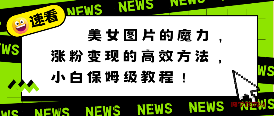 美女图片的魔力，涨粉变现的高效方法，小白保姆级教程！-博学技术网