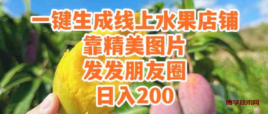 (9467期）一键生成线上水果店，靠精美图片发发朋友圈，也能日入200-博学技术网
