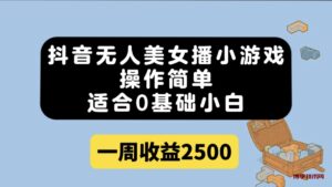 抖音无人美女播小游戏,操作简单,适合0基础小白一周收益2500-博学技术网