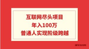 (9250期)互联网尽头项目:年入100W,普通人实现阶级跨越-博学技术网