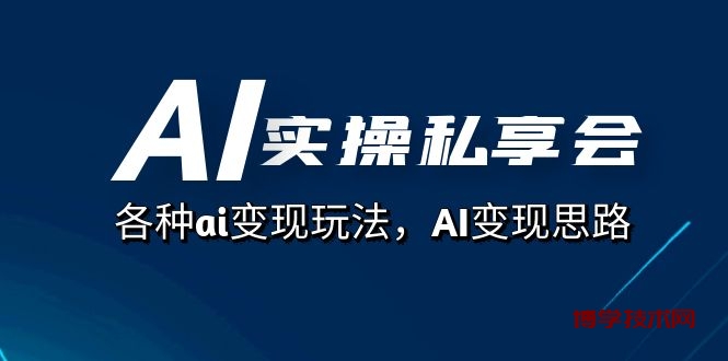 AI实操私享会，各种ai变现玩法，AI变现思路（67节课）-博学技术网