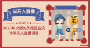 2023年火爆的头像签名设计半无人直播项目(教程+素材+直播话术)-博学技术网