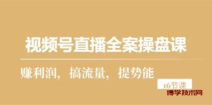 （10207期）视频号直播全案操盘课，赚利润，搞流量，提势能（16节课）-博学技术网