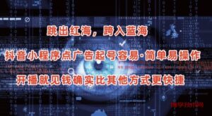 抖音小程序点广告项目，起号容易，简单易操作，开播就见有收益-博学技术网