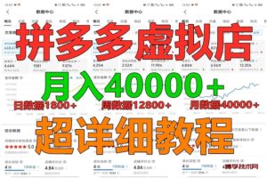 拼多多虚拟电商训练营月入40000+，全网最详细，你做你也行，暴利稳定长久-博学技术网