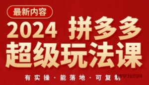 2024拼多多超级玩法课，​让你的直通车扭亏为盈，降低你的推广成本-博学技术网
