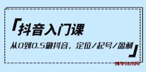 抖音入门课，从0到1做抖音，定位/起号/盈利（9节课）-博学技术网