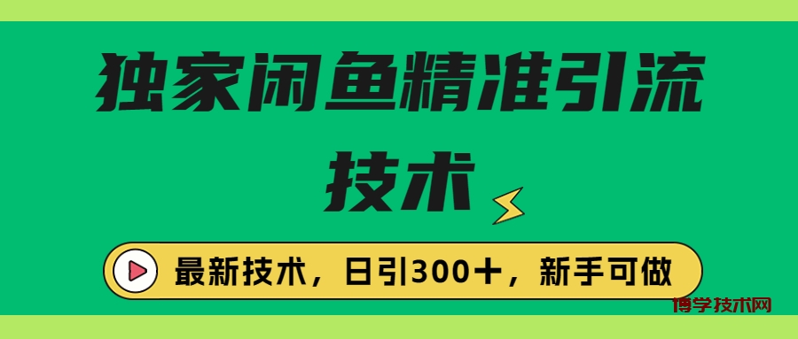 独家闲鱼引流技术，日引300＋实战玩法-博学技术网