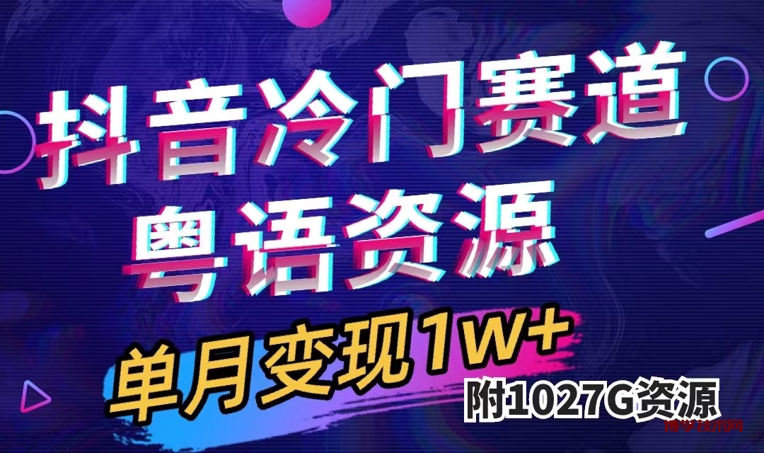 抖音冷门赛道，粤语动画，作品制作简单,月入1w+（附1027G素材）-博学技术网
