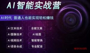 AI智能赚钱实战营保姆级、实战级教程，新手也能快速实现赚钱（全套教程）-博学技术网