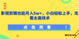 影视剪辑也能月入5w+，小白轻松上手，无需太高技术-博学技术网