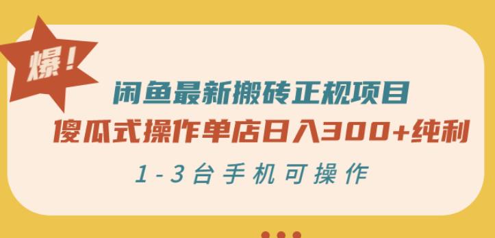 闲鱼最新搬砖正规项目：傻瓜式操作单店日入300+纯利，1-3台手机可操作￼-博学技术网