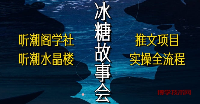 抖音冰糖故事会项目实操，小说推文项目实操全流程，简单粗暴！-博学技术网