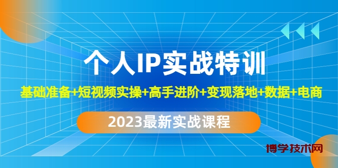 2023个人IP实战特训：基础准备+短视频实操+高手进阶+变现落地+数据+电商-博学技术网