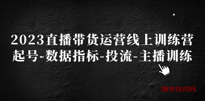 2023直播带货运营线上训练营，起号-数据指标-投流-主播训练-博学技术网