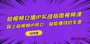 短视频口播IP实战指南视频课，踩上短视频IP风口，做能赚钱的生意（22节课）-博学技术网