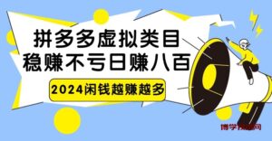 2024拼多多虚拟类目，日赚八百无本万利-博学技术网