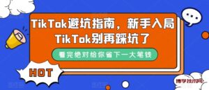 TikTok·避坑指南，新手入局Tk别再踩坑了（10节课）-博学技术网