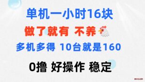 0撸 一台手机 一小时16元 可多台同时操作 10台就是一小时160元 不养鸡-博学技术网