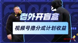 老外开盲盒视频，撸视频号分成计划收益，每天只需一小时，新手小白轻松上手-博学技术网