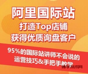 【阿里国际站】打造Top店铺&获得优质询盘客户，​95%的国际站讲师不会说的运营技巧-博学技术网