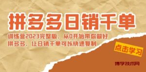 拼多多日销千单训练营2023完整版，从0开始带你做好拼多多，让日销千单可…-博学技术网