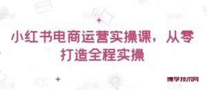 小红书电商运营实操课，​从零打造全程实操-博学技术网