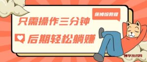 只需操作三分钟，获得被动美金收入，后期轻松躺赚，保姆级教程-博学技术网