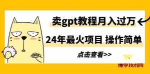 （9180期）24年最火项目，卖gpt教程月入过万，操作简单-博学技术网