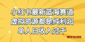 外面收费1980的小红书最新蓝海赛道，虚拟资源都是纯利润，单人日收入过千-博学技术网