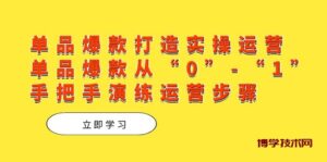 单品爆款打造实操运营，单品爆款从“0”-“1”手把手演练运营步骤-博学技术网