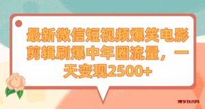 （9310期）最新微信短视频爆笑电影剪辑刷爆中年圈流量，一天变现2500+-博学技术网