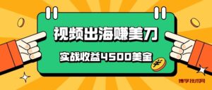 国内爆款视频出海赚美刀，实战收益4500美金，批量无脑搬运，无需经验直接上手-博学技术网