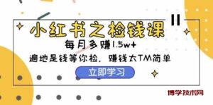 （9890期）小红书之检钱课：从0开始实测每月多赚1.5w起步，赚钱真的太简单了（98节）-博学技术网