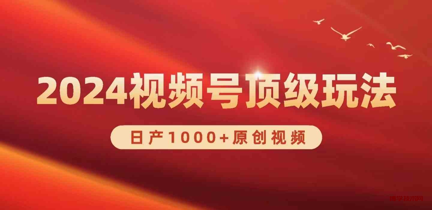 （9905期）2024视频号新赛道，日产1000+原创视频，轻松实现日入3000+-博学技术网