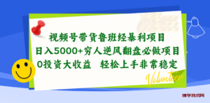 （10647期）视频号带货鲁班经暴利项目，日入5000+，穷人逆风翻盘必做项目，0投资…-博学技术网