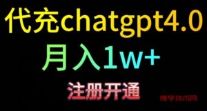 代充chatgpt4，日入500+，精准引流，暴力变现-博学技术网