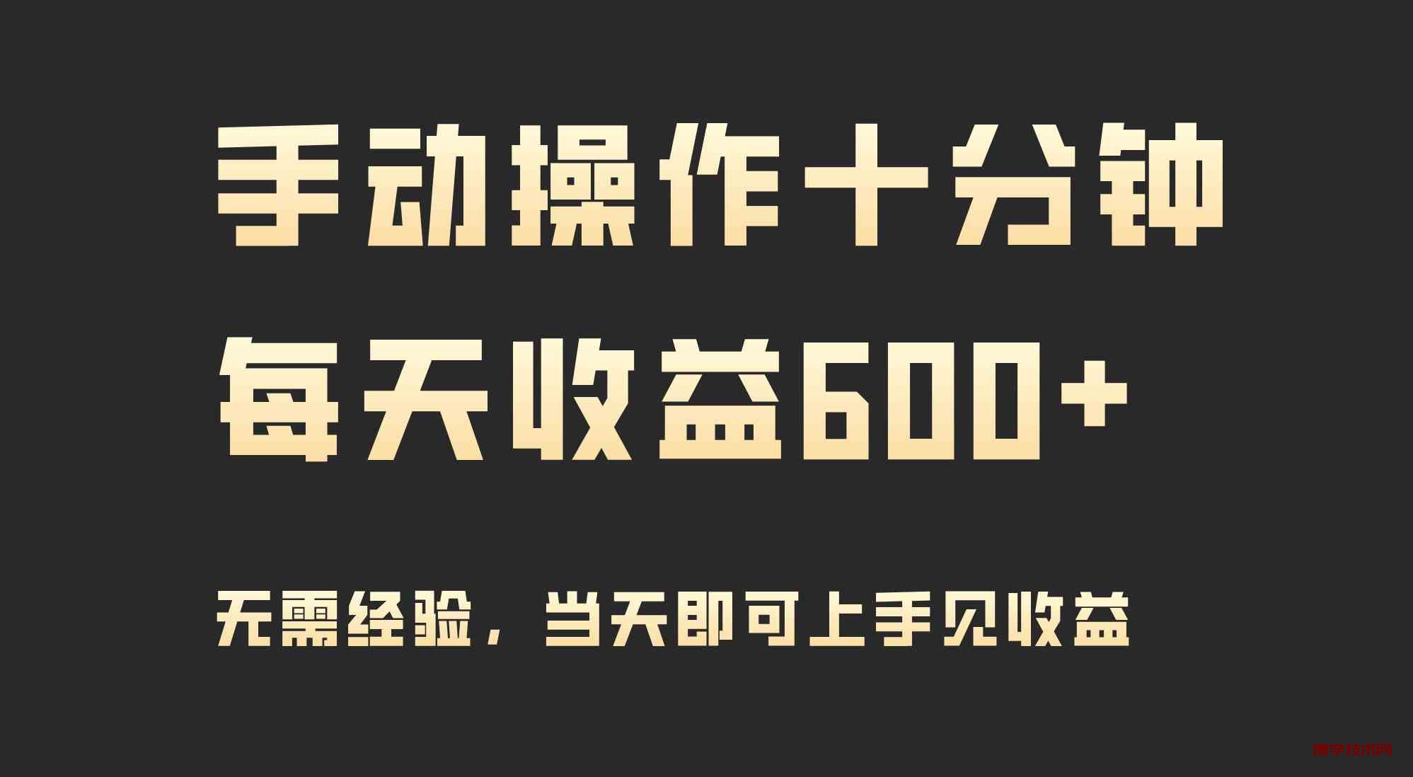 （9324期）手动操作十分钟，每天收益600+，当天实操当天见收益-博学技术网