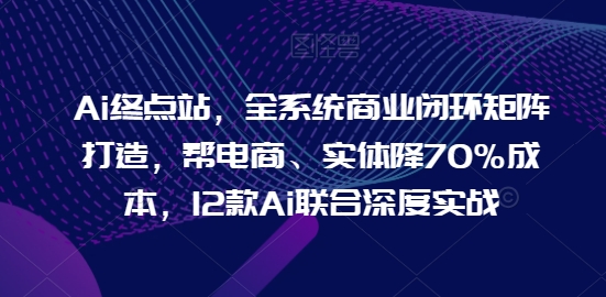 Ai终点站，全系统商业闭环矩阵打造，帮电商、实体降70%成本，12款Ai联合深度实战-博学技术网