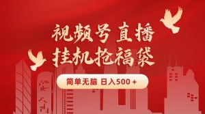 最新视频号直播挂机抢福袋项目，简单无脑，批量产出实物，轻松日入500＋-博学技术网