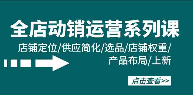 （9845期）全店·动销运营系列课：店铺定位/供应简化/选品/店铺权重/产品布局/上新-博学技术网