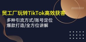 外贸工厂玩转TikTok高效获客，多种引流方式/账号定位/爆款打造/全方位讲解-博学技术网